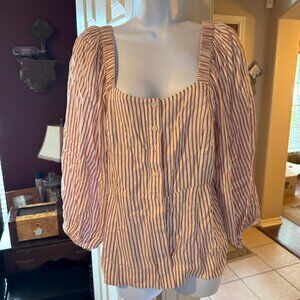 Cabi Carnival Top with Festive Stripes